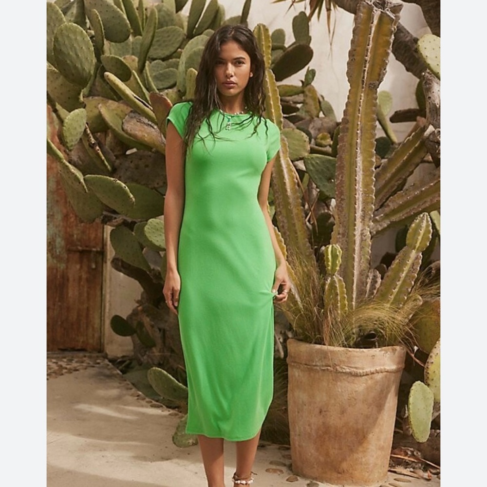 FP Beach Green Midi Dress by Free People